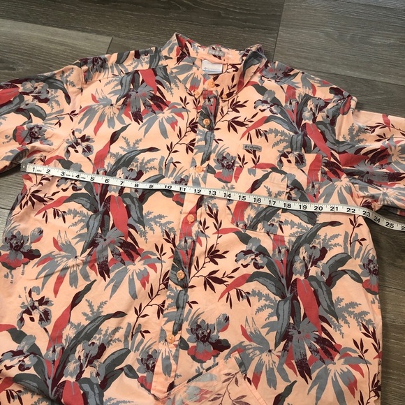 Columbia Mens Pink Orange Floral Hawaiian Button Down Shirt Regular Fit Size XL - Picture 6 of 10